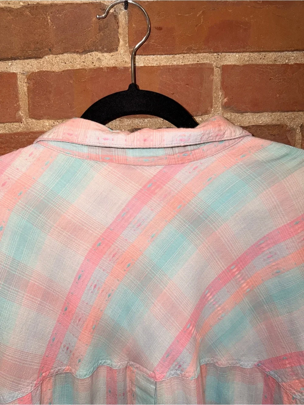 Pastel Pink & Mint Striped Button-Up Shirt